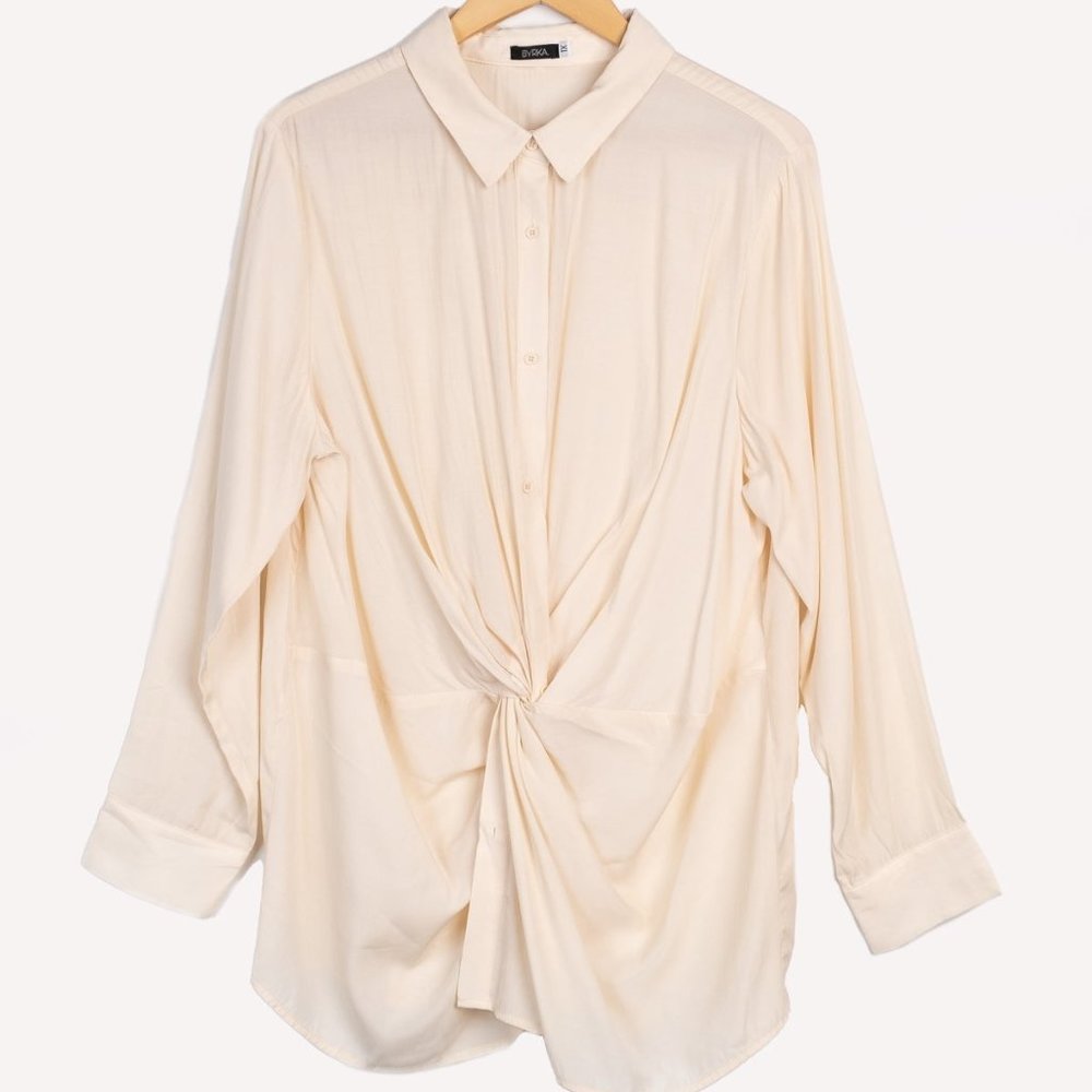 Solid Knotted Front Shirt Plus Size - image 2